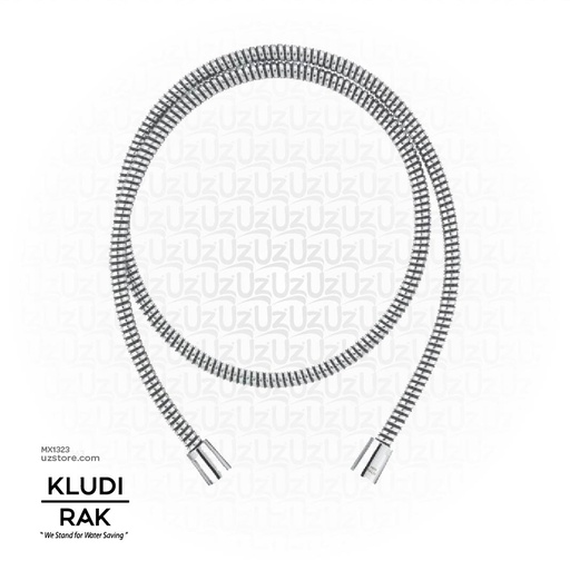 [MX1323] KLUDI RAK  LOGO FLEX HOSE; PLASTIC COVER, WITH METTALIC LOOK,G 1/2 x 1/2 x 1500mm RAK6105605