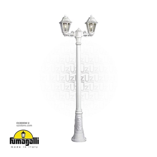 [E1303SW-2] FUMAGALLI GIGI BISSO/ANNA 2L POLE 2090MM CLEAR E27 6W 4000K  WH Made in Italy 