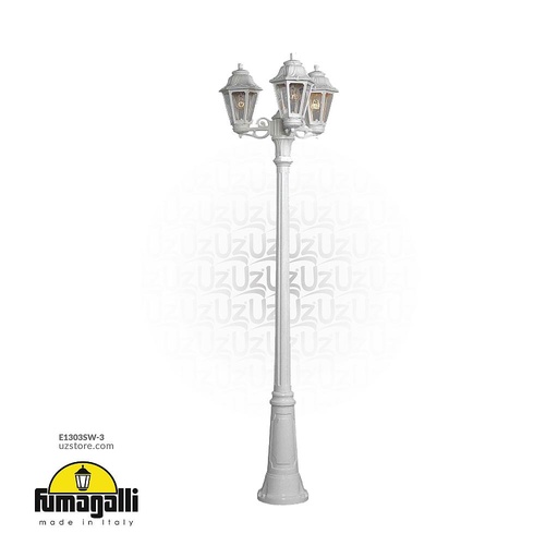 [E1303SW-3] FUMAGALLI GIGI BISSO/ANNA 3L POLE 2090MM CLEAR E27 6W 4000K  WH Made in Italy 