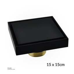[P4-U23] Black Color Brass Floor Drain 9873ABC 15*15