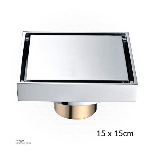 [P4-U20] Chrome Color Brass Floor Drain 9873ACP 15*15