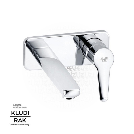 [MX1338] KLUDI RAK Polaris 2 Hole Wall Mounted Single Lever Concealed Basin Mixer trim set(180mm Spout) RAK10023