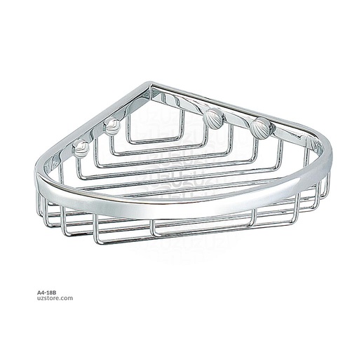 [A4-18B] Chromed Soap basket 12x12x3cm Brass &  Stainless Steel