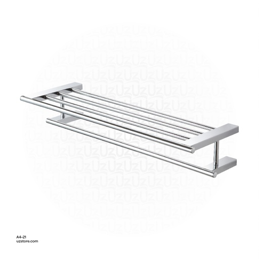 [A4-21] Chromed Double towel rack 66x21x11.5 cm Brass & stainless steel