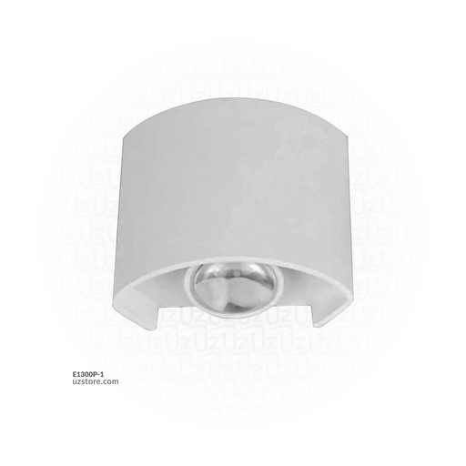 [E1300P-1] مصباح جدار خارجي فضي اناره صفراء LED 2*3W  