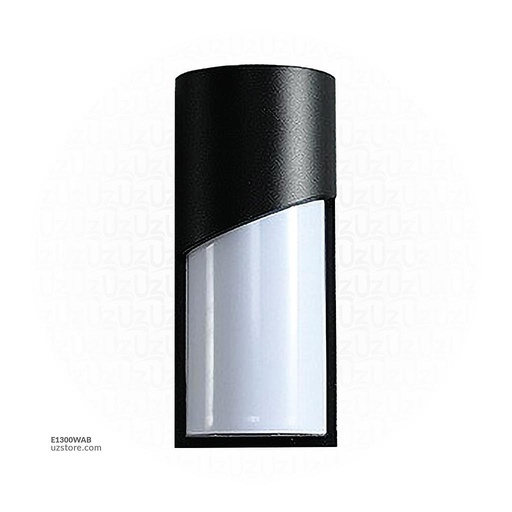 [E1300WAB] LED Outdoor Wall LIGHT W21 12W WW BLACK AC85V-265V