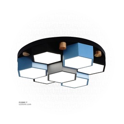 [E1200C-7] Seven-hexagonal wooden ceiling lamp X9365-7