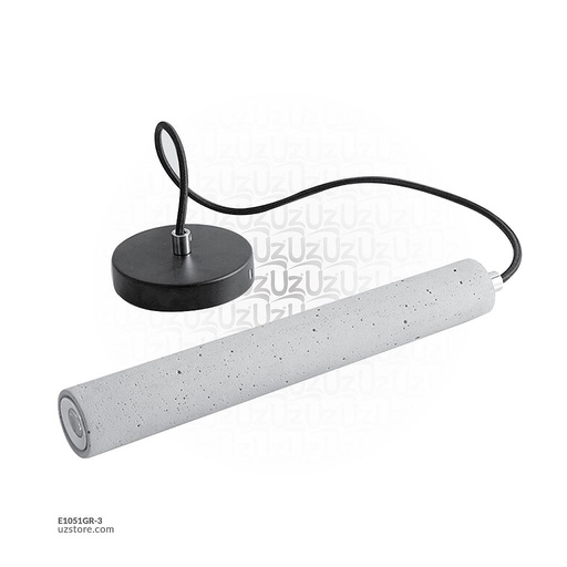 [E1051GR-3] Cement Cylindrical Pendant Lamp G9*3W GYP233 Grey 