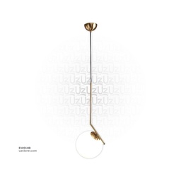 [E1051HBP] Hanging Light E27 MD4078-S Gold with a White Ball