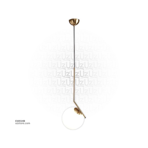 [E1051HBP] Pendant Light E27 MD4078-S Gold with a White Ball