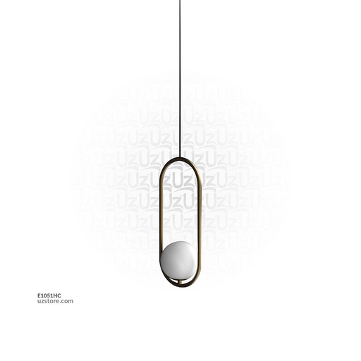 [E1051HCP] Pendant Light E27 MD4003-S Gold with a White Ball