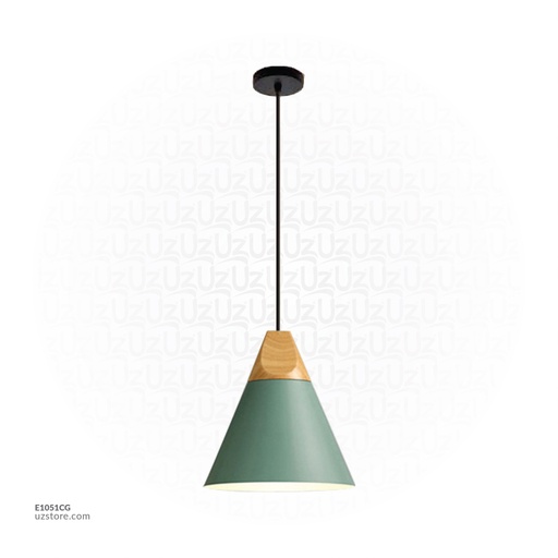 [E1051CG] Pendant Light E27 7745/C Olive Green