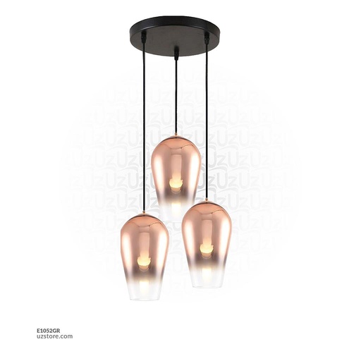 [E1052GR] Pendant Light E27 10287/3S ROSEGOLD 400mm base