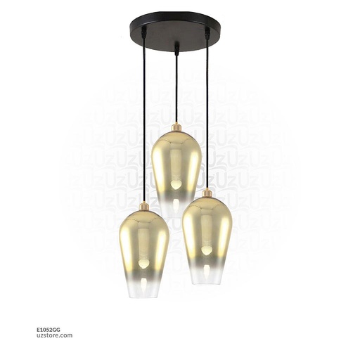 [E1052GG] Pendant Light E27 10287/3S golden 400mm base