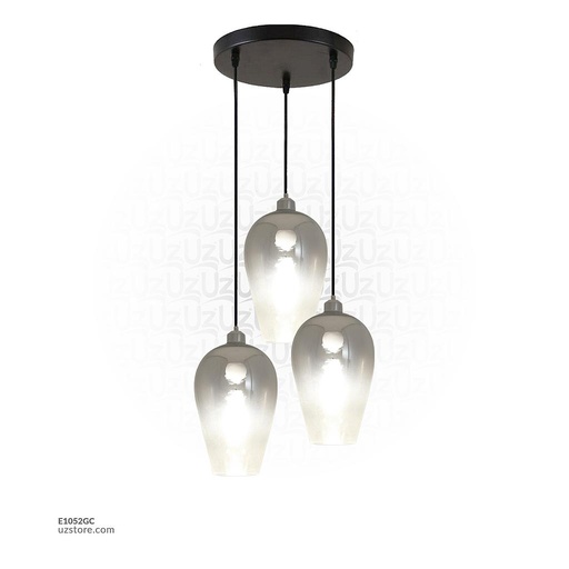 [E1052GC] Pendant Light E27 10287/3S CHROMIC 400mm base