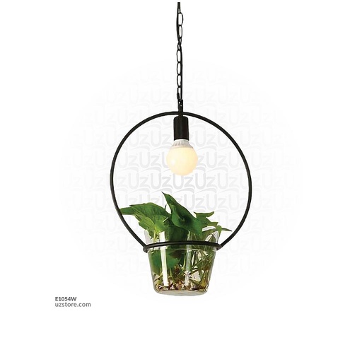 [E1054W] Black Pendant Light with Glass Plant Pot , MD3024 φ390*H480