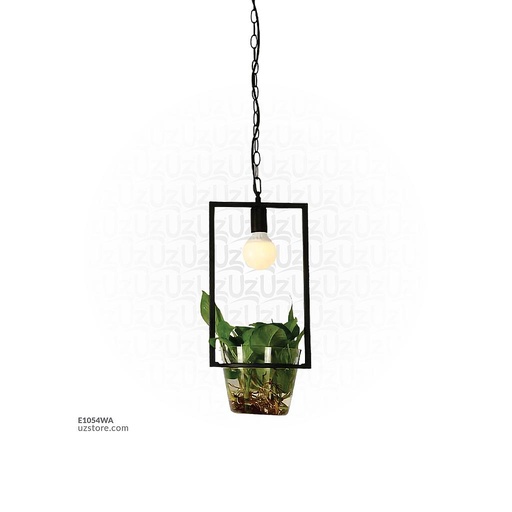 [E1054WA] Black Pendant Light with Glass Plant Pot , MD3026 φ390*H480