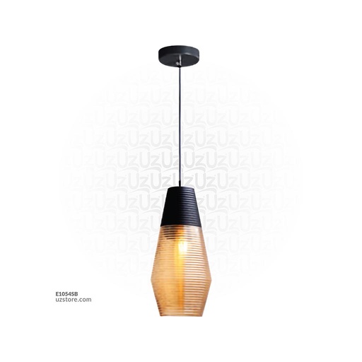 [E1054SB] Black + Amber Pendant Light MD3204-B 