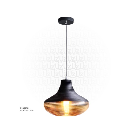[E1054SC] Black + Amber Pendant Light MD3204-C 