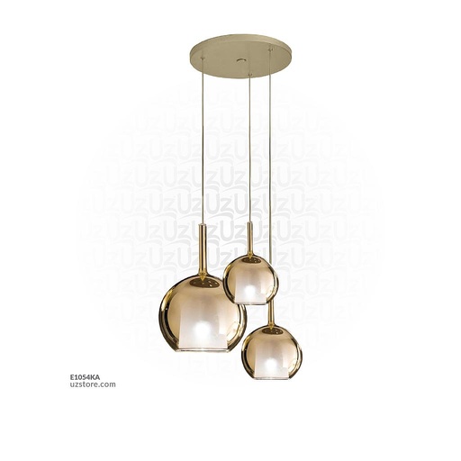 [E1054KA] Amber Glass Pendant Light MD3227-130-3 D130
