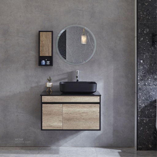 [WC168] Alba WashBasin Cabinet (70CM) With Small Side Cabinet