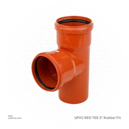 [P23R] UPVC RED TEE 3" Rubber Fit