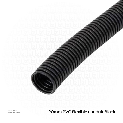 [E650-20FB] 20mm PVC Flexible Conduit Black 50mtr