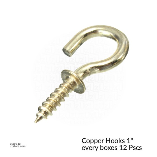 [C1301-12] Copper Hooks 1" every boxes 12 Pscs CT-2115