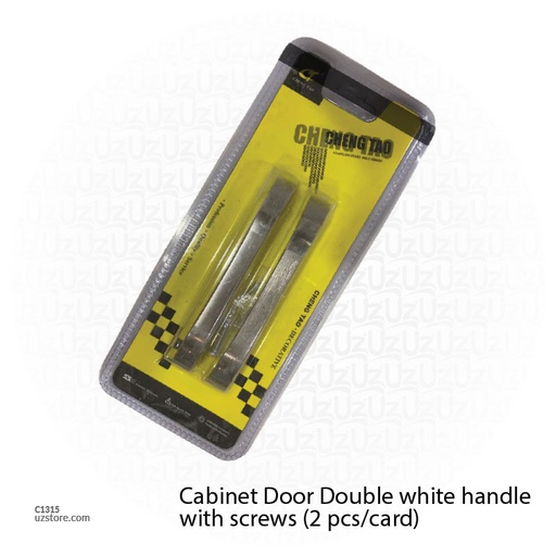 [C1315] Cabinet Door Double white handle with screws (2 pcs/card)  CT-43017