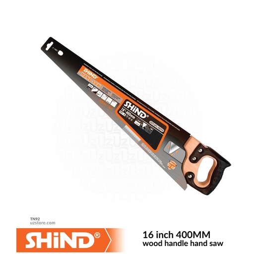 [TN92] Shind - 16 inch 400MM wood handle hand saw 94638