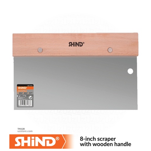 [TN128] Shind - 8 inch wooden handle scraper 37178