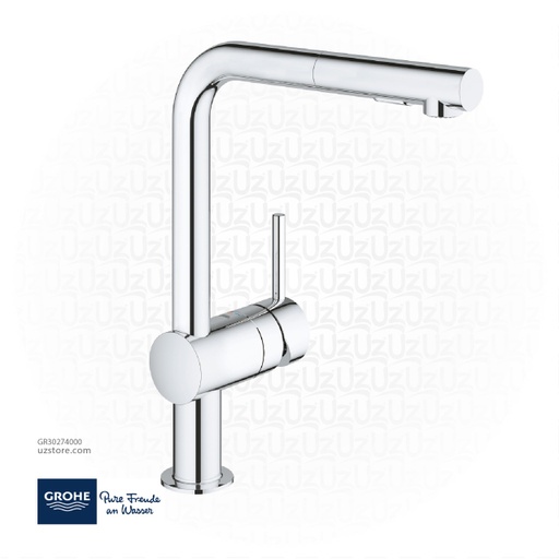 [GR30274000] جروهي مينتا  خلاط مغسلة مطبخ بمقبض فردي L-spout pull-out spray 30274000
