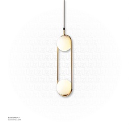 [E1051HCP-2] Hanging Light E27*2 MD4004  Gold with Double White Ball