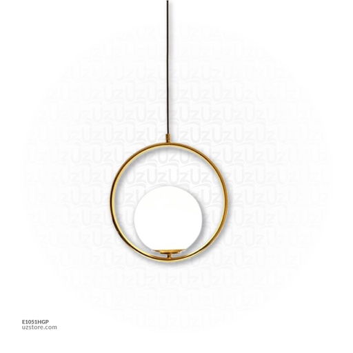 [E1051HGP] Pendant Light E27 MD4002-S Gold with a White Ball