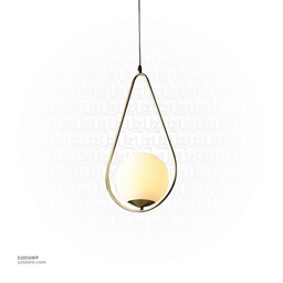 [E1051HFP] Hanging Light E27 MD4001-S Gold with a White Ball