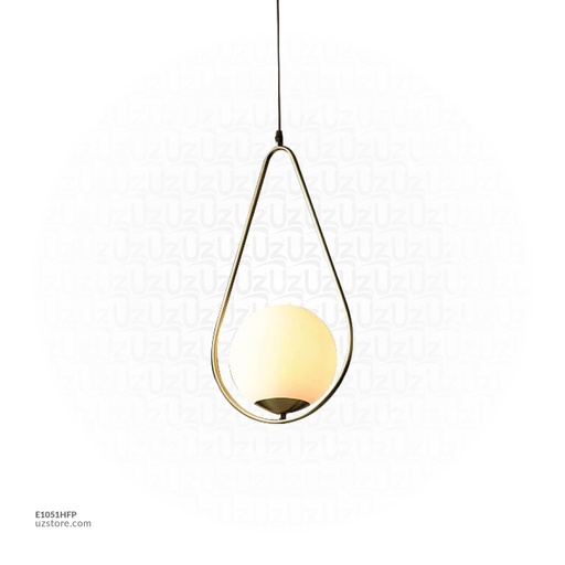 [E1051HFP] Pendant Light E27 MD4001-S Gold with a White Ball