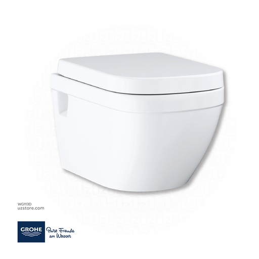 [WG113D] EURO Ceramic wc wall hung + EURO ceramic wc-seat soft close GROHE 