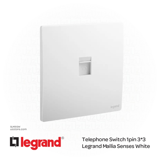 [SLM312W] Telephone Switch 1pin 3*3 Legrand Mallia White