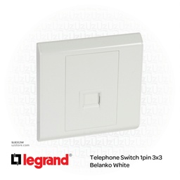 [SLB312W] Telephone Switch 1pin 3*3 Legrand Belanko White