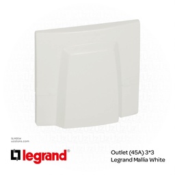 [SLM35W] Outlet (45A) 3*3 Legrand Mallia White