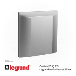 [SLM32S] Outlet (20A) 3*3 Legrand Mallia Silver