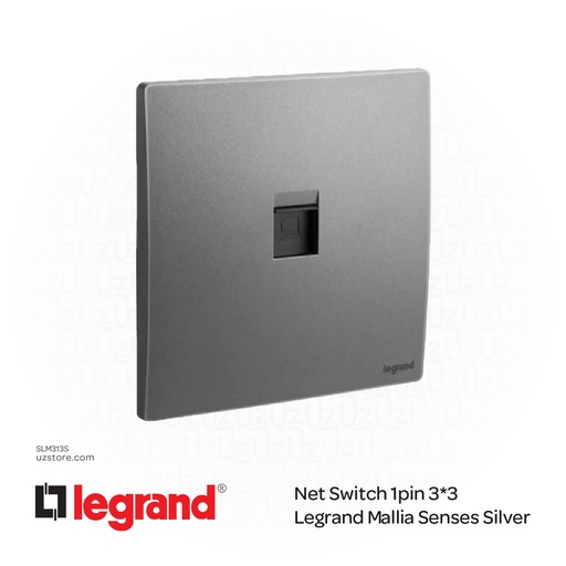 [SLM313S] Net Switch 1pin 3*3 Legrand Mallia Silver