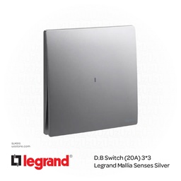 [SLM31S] D.B Switch (20A) 3*3 Legrand Mallia Silver
