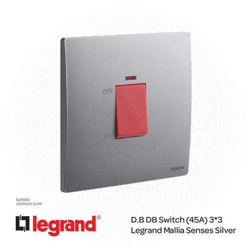 [SLM34S] D.B DB Switch (45A) 3*3 Legrand Mallia Silver