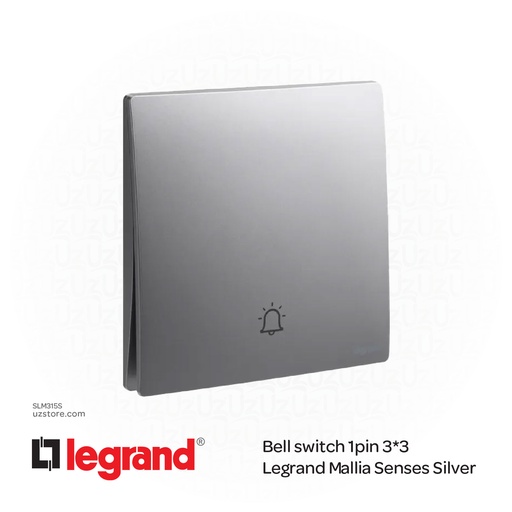 [SLM315S] Bell switch 1pin 3*3 Legrand Mallia Silver