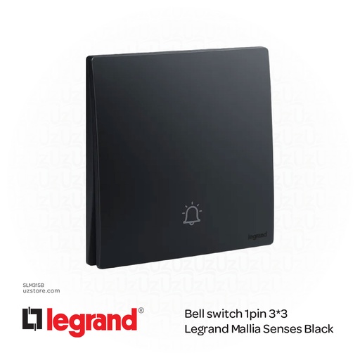 [SLM315B] Bell switch 1pin 3*3 Legrand Mallia Black