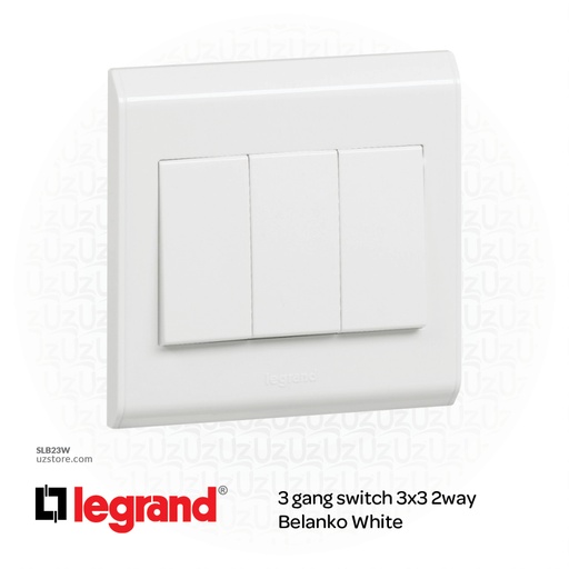 [SLB23W] 3 gang switch 3*3 2way Legrand Belanko White