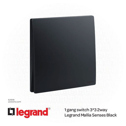 [SLM21B] 1 gang switch 3*3 2way Legrand Mallia Black