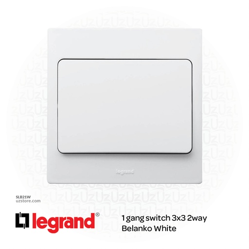 [SLB21W] 1 gang switch 3*3 2way Legrand Belanko White
