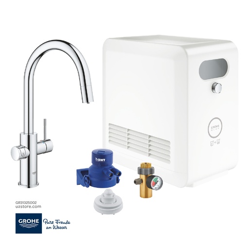 [GR31325002] GROHE GROHE Blue Professional C-spout kit with pull-out mousseur , 31325002 , chrome